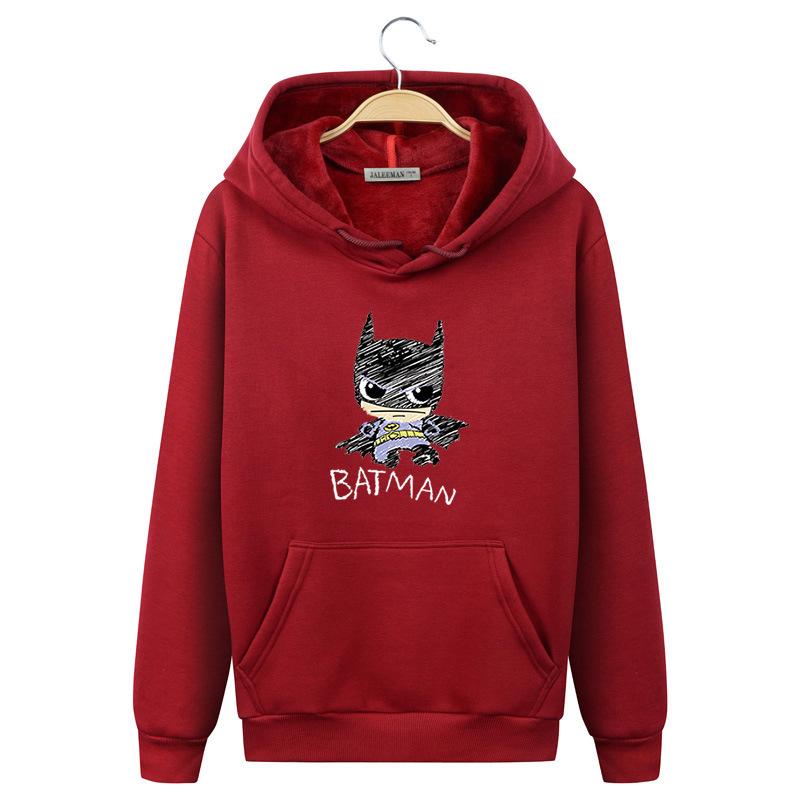 BATMAN Hoodies - Solid Color BATMAN Series BATMAN Icon Fashion Fleece Hoodie