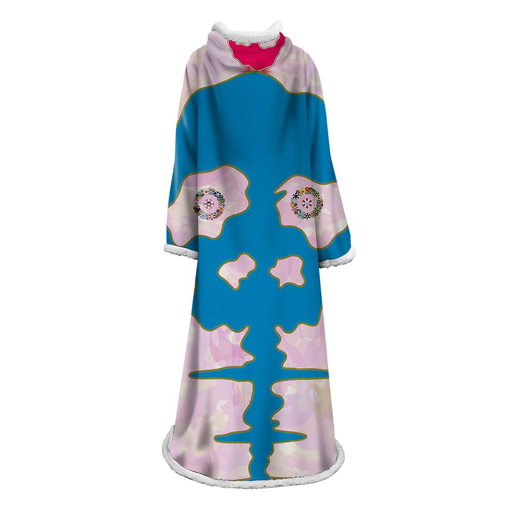 3D Digital Flower Printed Blanket With Sleeves-Cute Cartoon Blanket Robe