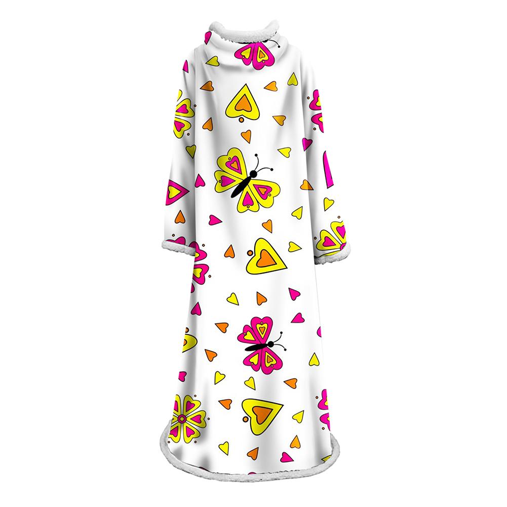 3D Digital Printed Blanket With Sleeves-Geometric Designs Blanket Robe