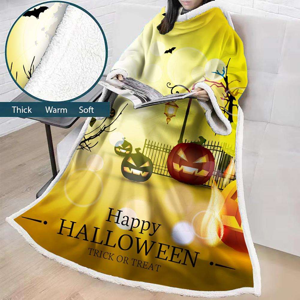 3D Digital Printed Blanket With Sleeves-Blanket Robe Halloween Party