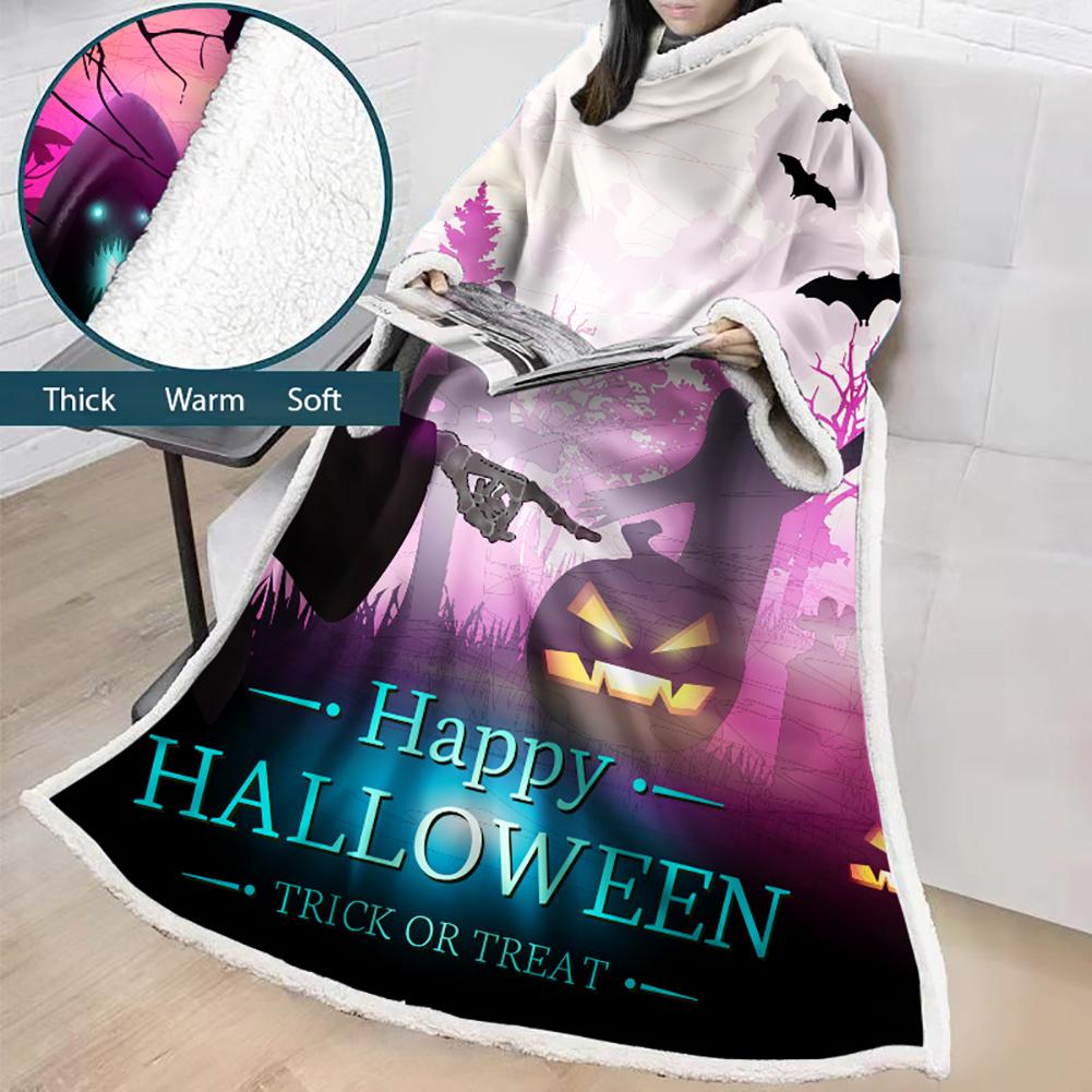 3D Digital Printed Blanket With Sleeves-Blanket Robe Halloween Party