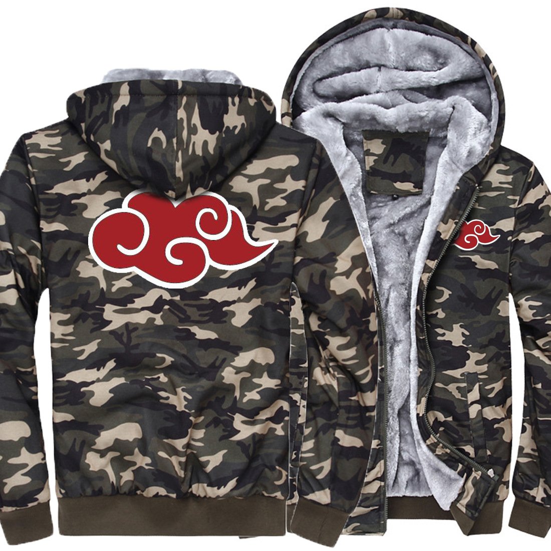 Dragon Ball Jackets - Solid Color Dragon Ball Anime Series Camouflage Fleece Jacket