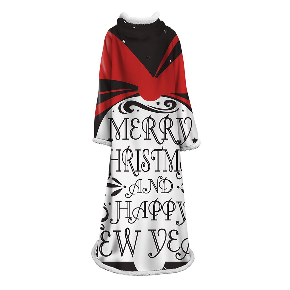 3D Digital Printed Blanket With Sleeves-Christmas Series Blanket Robe