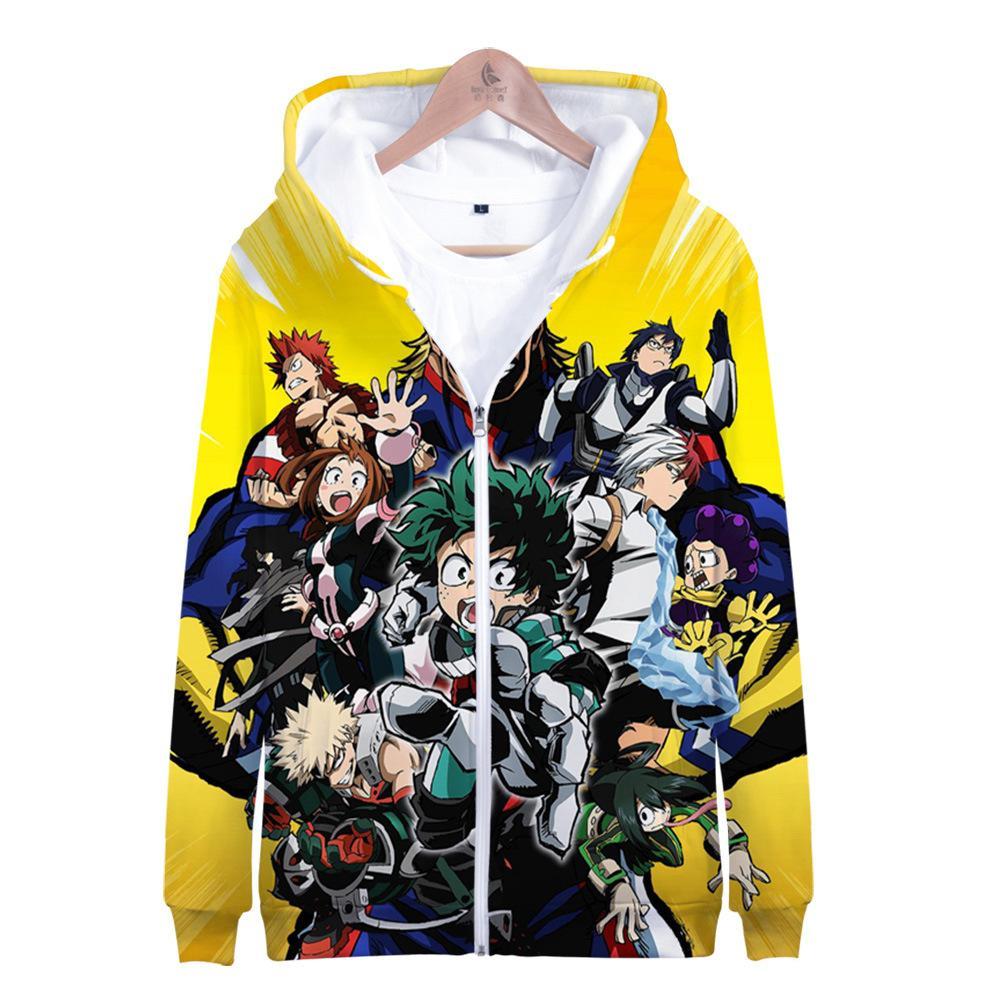 My Hero Academia 3D Printed Zipper Hoodie