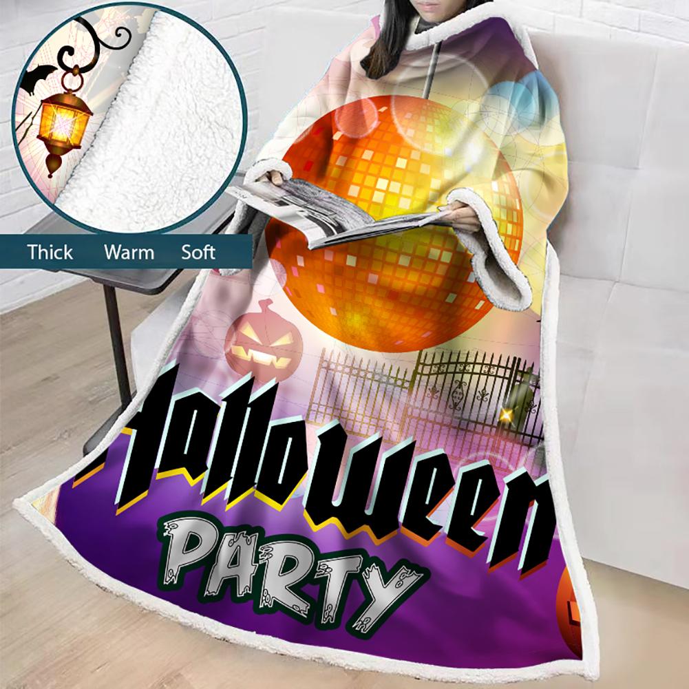 3D Digital Printed Blanket With Sleeves-Blanket Robe Halloween Party
