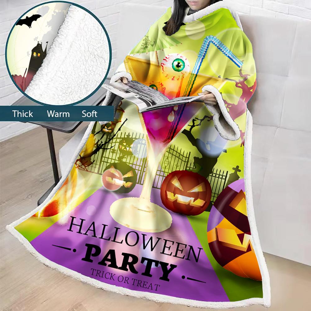 3D Digital Printed Blanket With Sleeves-Blanket Robe Halloween Party