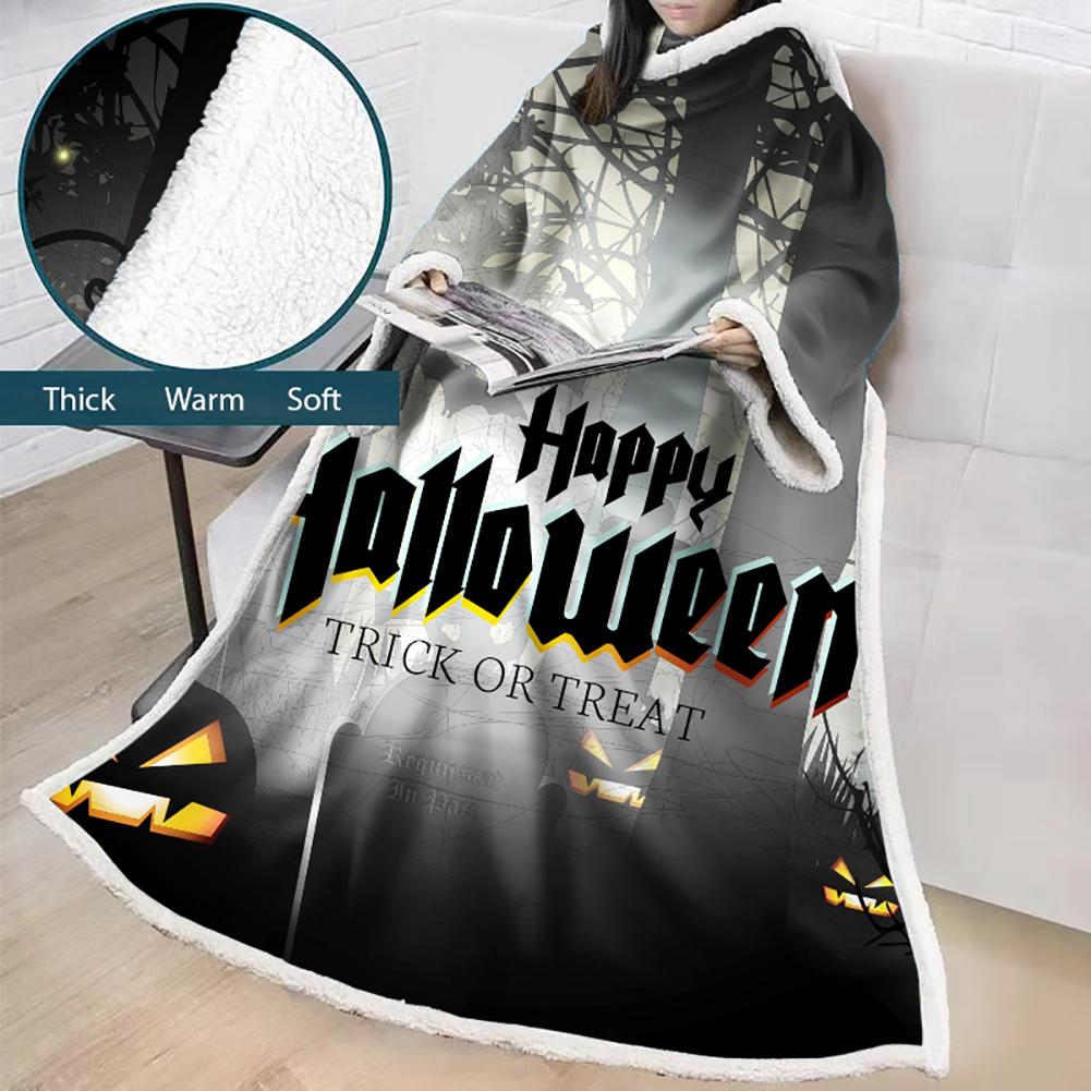 3D Digital Printed Blanket With Sleeves-Blanket Robe Halloween Party