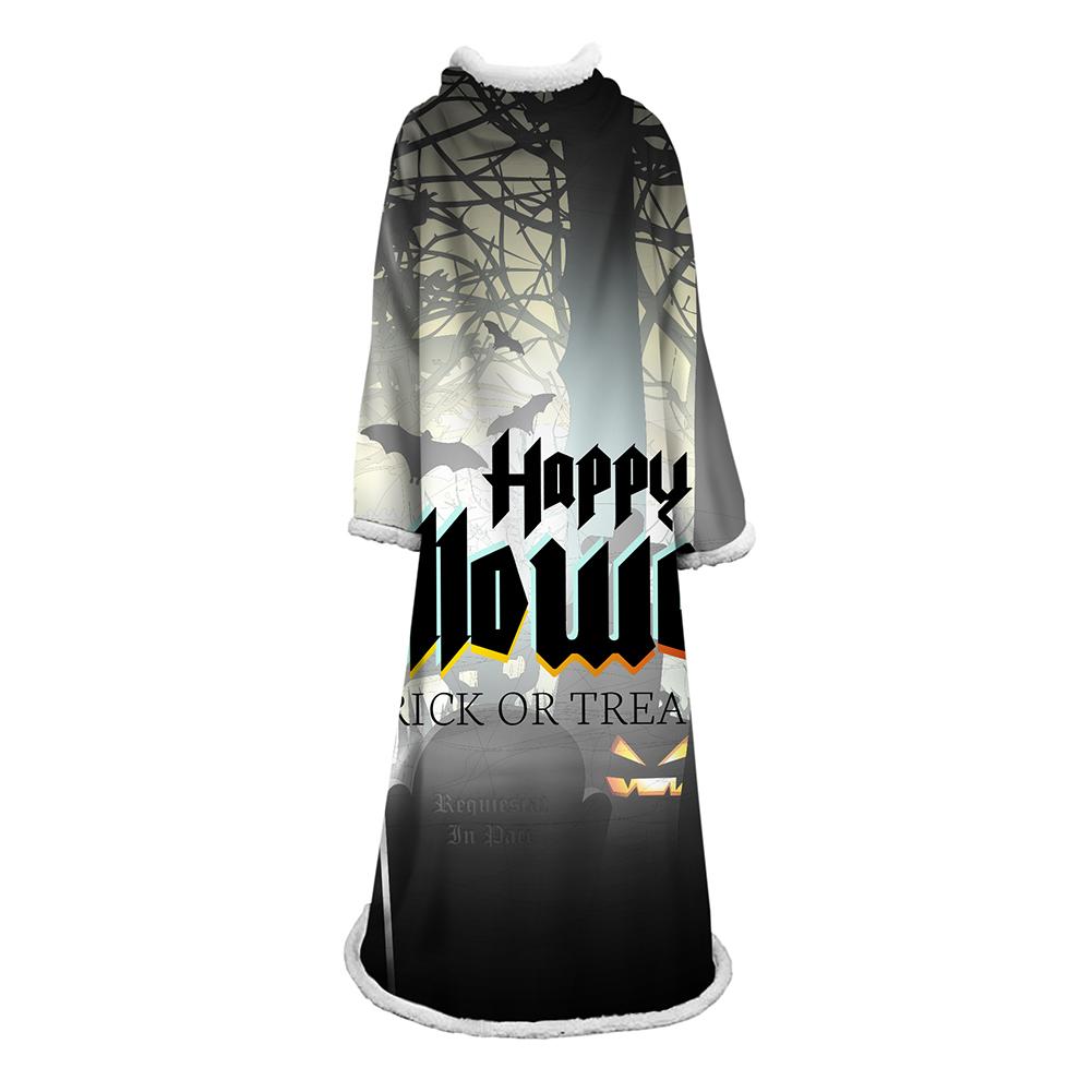 3D Digital Printed Blanket With Sleeves-Blanket Robe Halloween Party