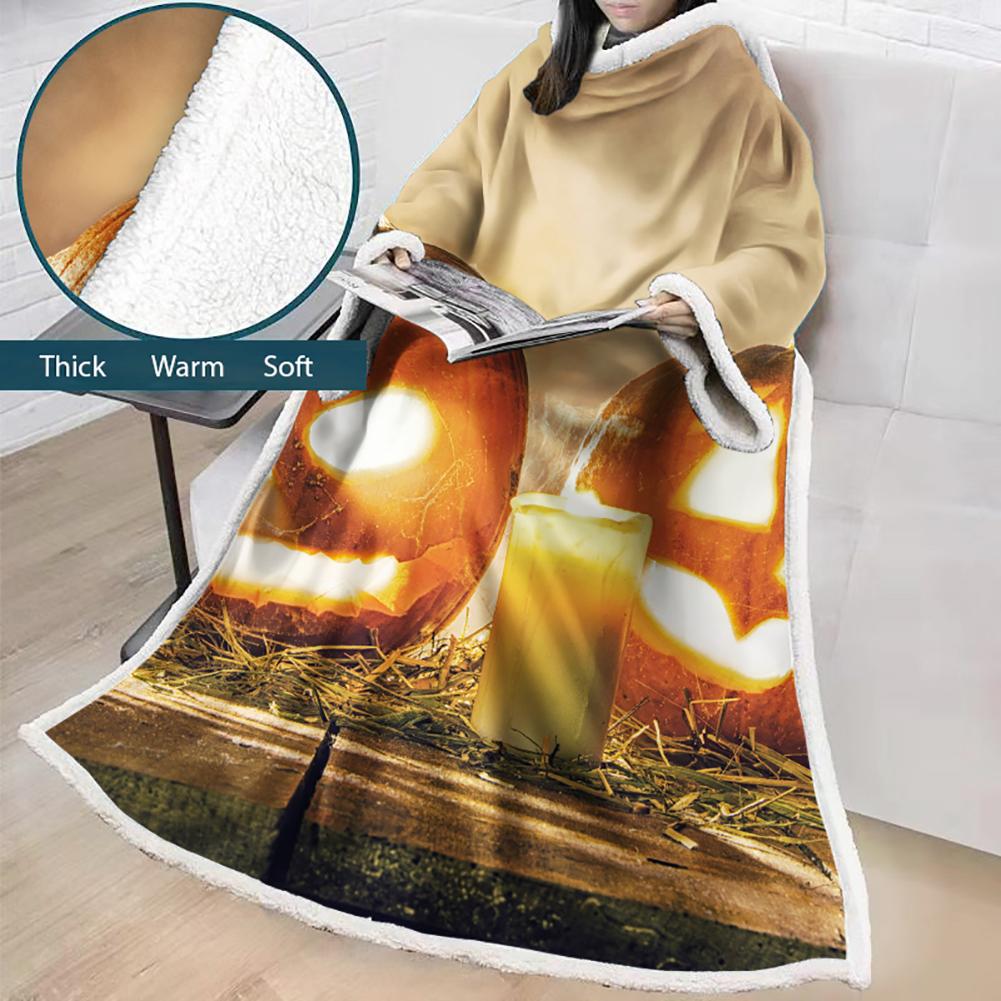 3D Digital Printed Blanket With Sleeves-Blanket Robe Halloween Party