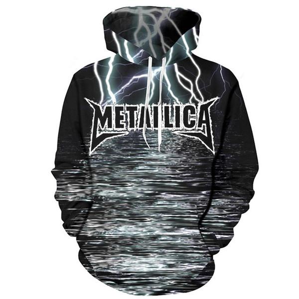 Men Hipster 3D Print Iron Maiden Pullover Hoodie Sweatshirt