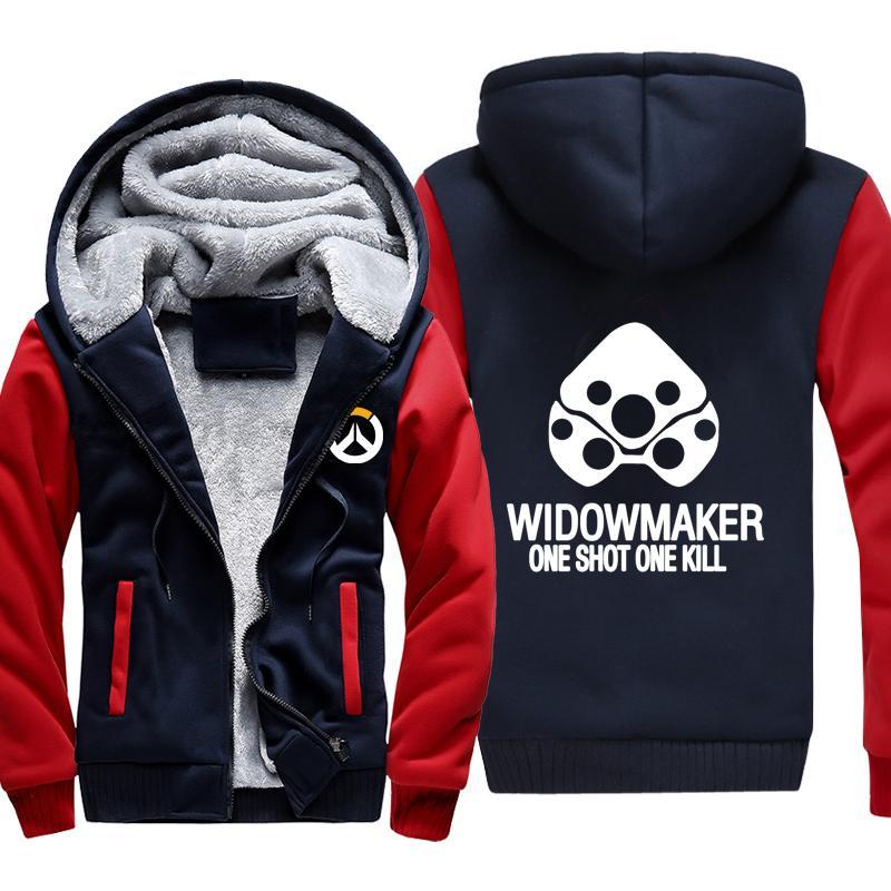 Overwatch Widowmaker Jackets - Zip Up Black One Shot Fleece Jacket