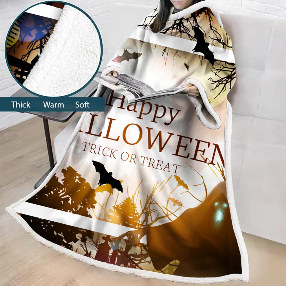 3D Digital Printed Blanket With Sleeves-Blanket Robe Halloween Party