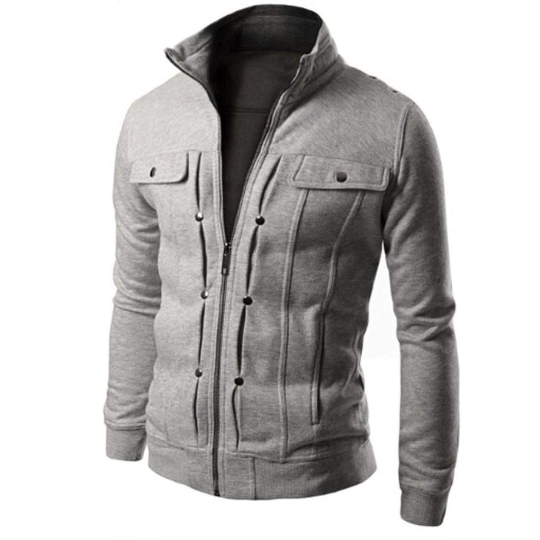 KFSO Men's Casual Winter Cotton Military Jackets Outdoor Coat Windproof Windbreaker (Coffee, XL)