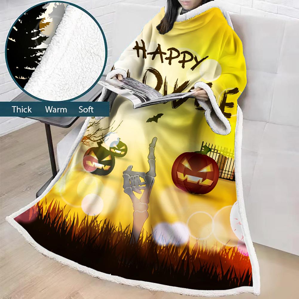 3D Digital Printed Blanket With Sleeves-Blanket Robe Halloween Party