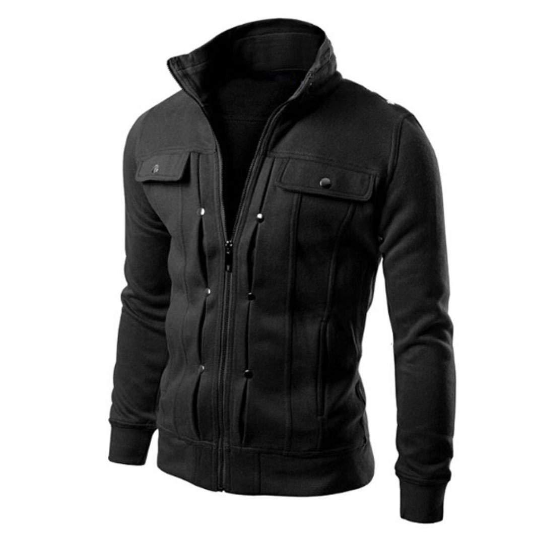 KFSO Men's Casual Winter Cotton Military Jackets Outdoor Coat Windproof Windbreaker (Coffee, XL)