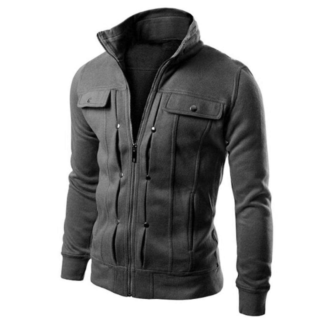KFSO Men's Casual Winter Cotton Military Jackets Outdoor Coat Windproof Windbreaker (Coffee, XL)
