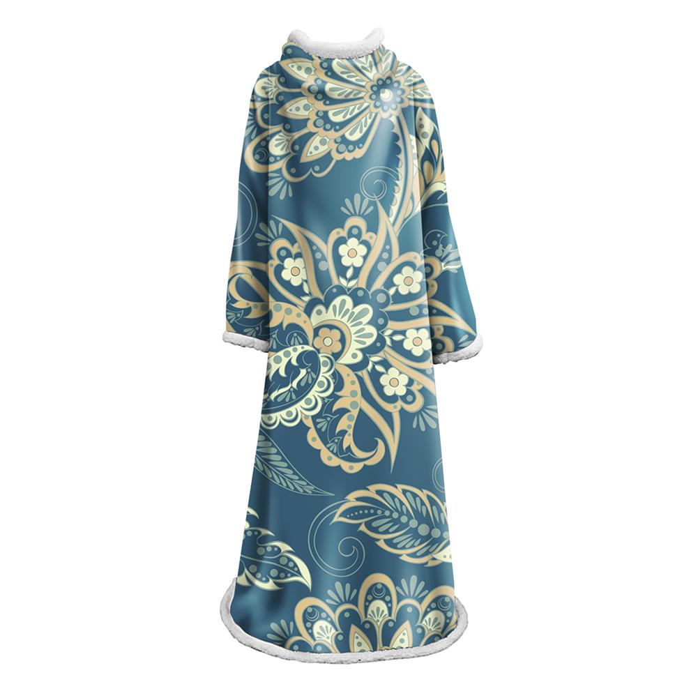 3D Digital Printed Blanket With Sleeves-Geometric Designs Blanket Robe