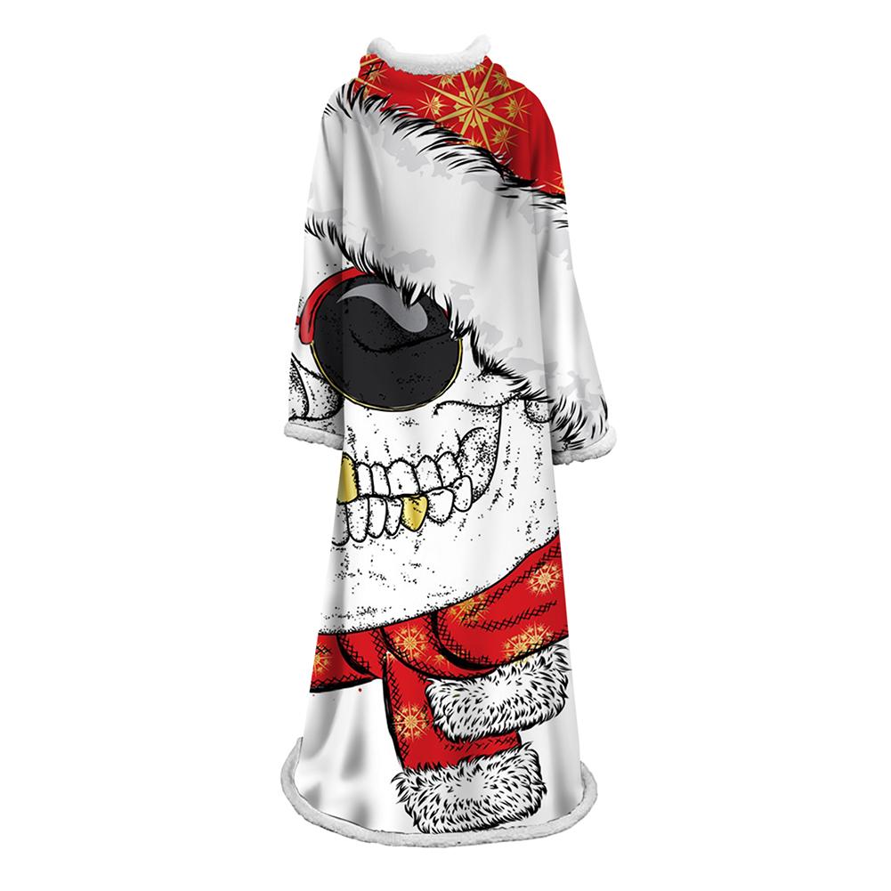 3D Digital Printed Blanket With Sleeves-Horror Skull Blanket Robe