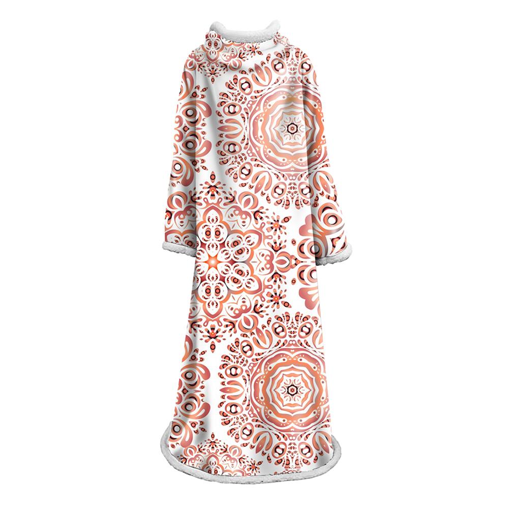 3D Digital Printed Blanket With Sleeves-Geometric Designs Blanket Robe