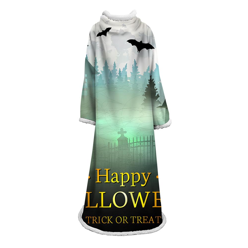 3D Digital Printed Blanket With Sleeves-Blanket Robe Halloween Party