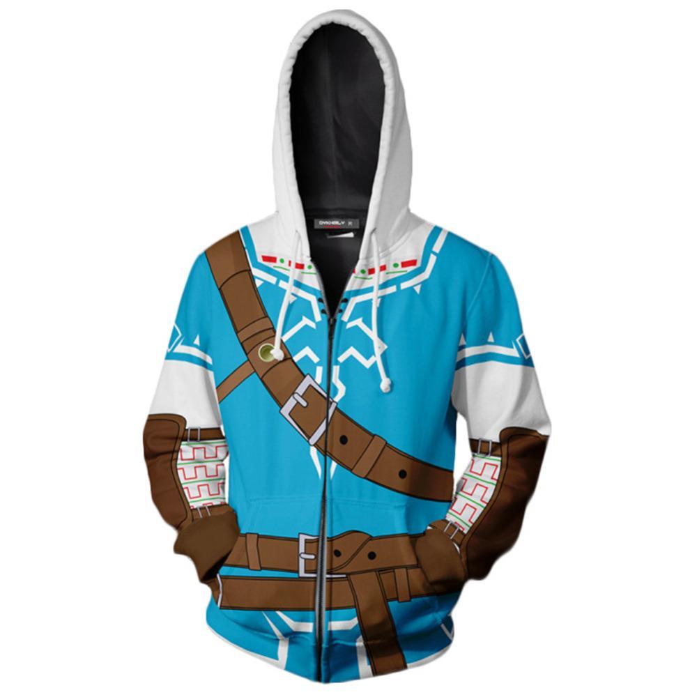 The Legend of Zelda Hoodies - Zip Up Unisex Blue Jacket