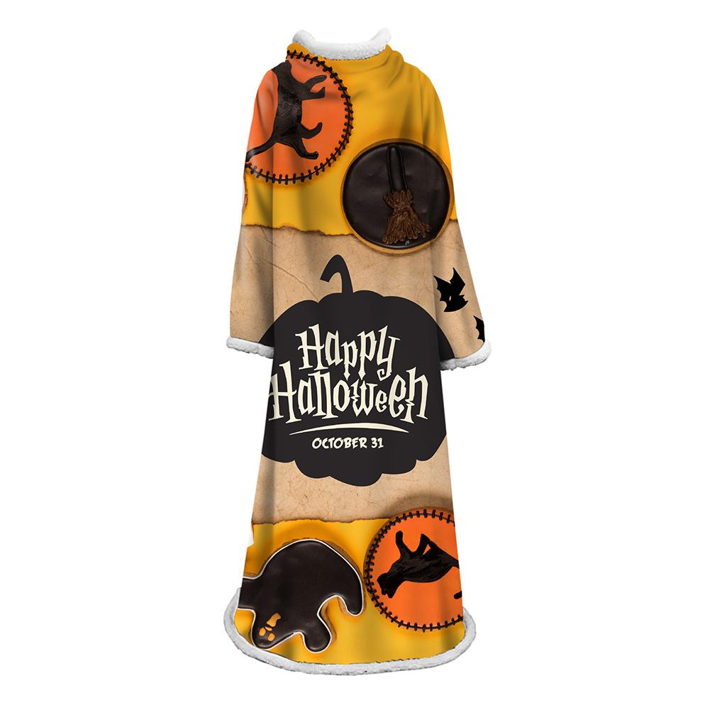 3D Digital Printed Blanket With Sleeves-Blanket Robe Halloween Party