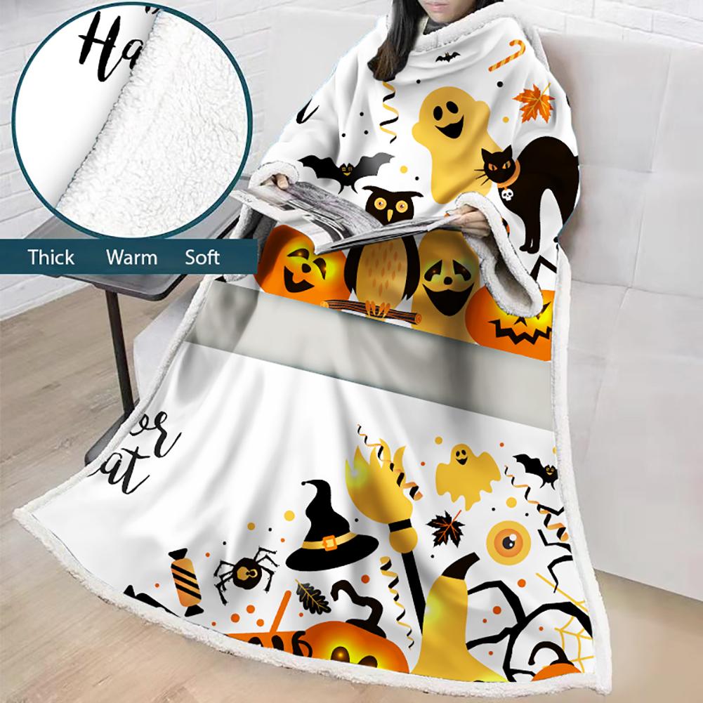 3D Digital Printed Blanket With Sleeves-Blanket Robe Halloween Party