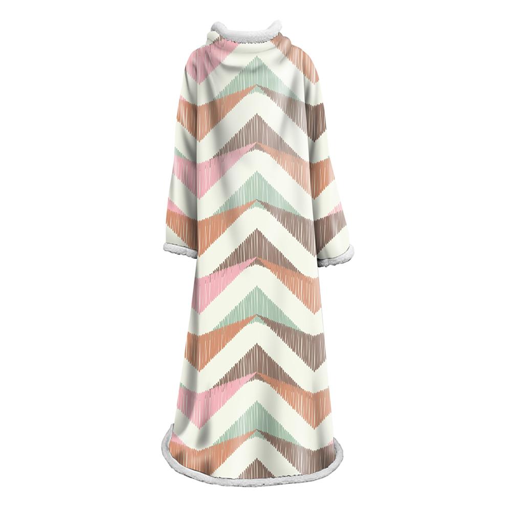 3D Digital Printed Blanket With Sleeves-Geometric Designs Blanket Robe