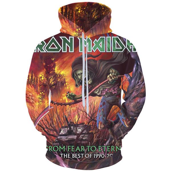 Iron Maiden Slip Knot 3D Hoodie Rock Band Metallic Sweatshirt