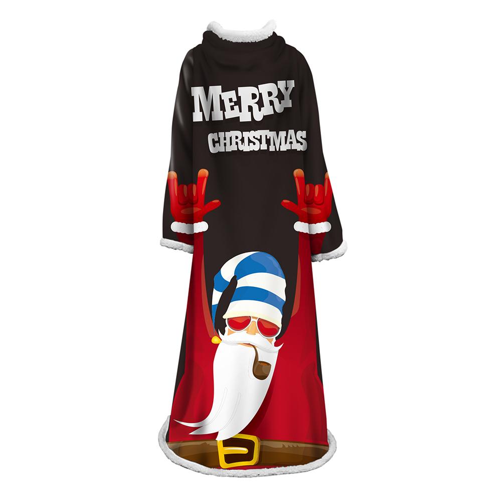 3D Digital Printed Blanket With Sleeves-Christmas Series Blanket Robe
