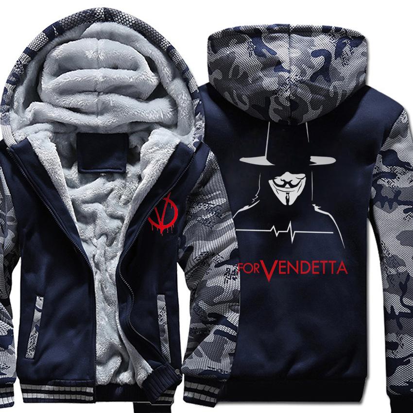 V-Vendetta Jackets - Solid Color V-Vendetta Movie Series V-Vendetta Fleece Jacket