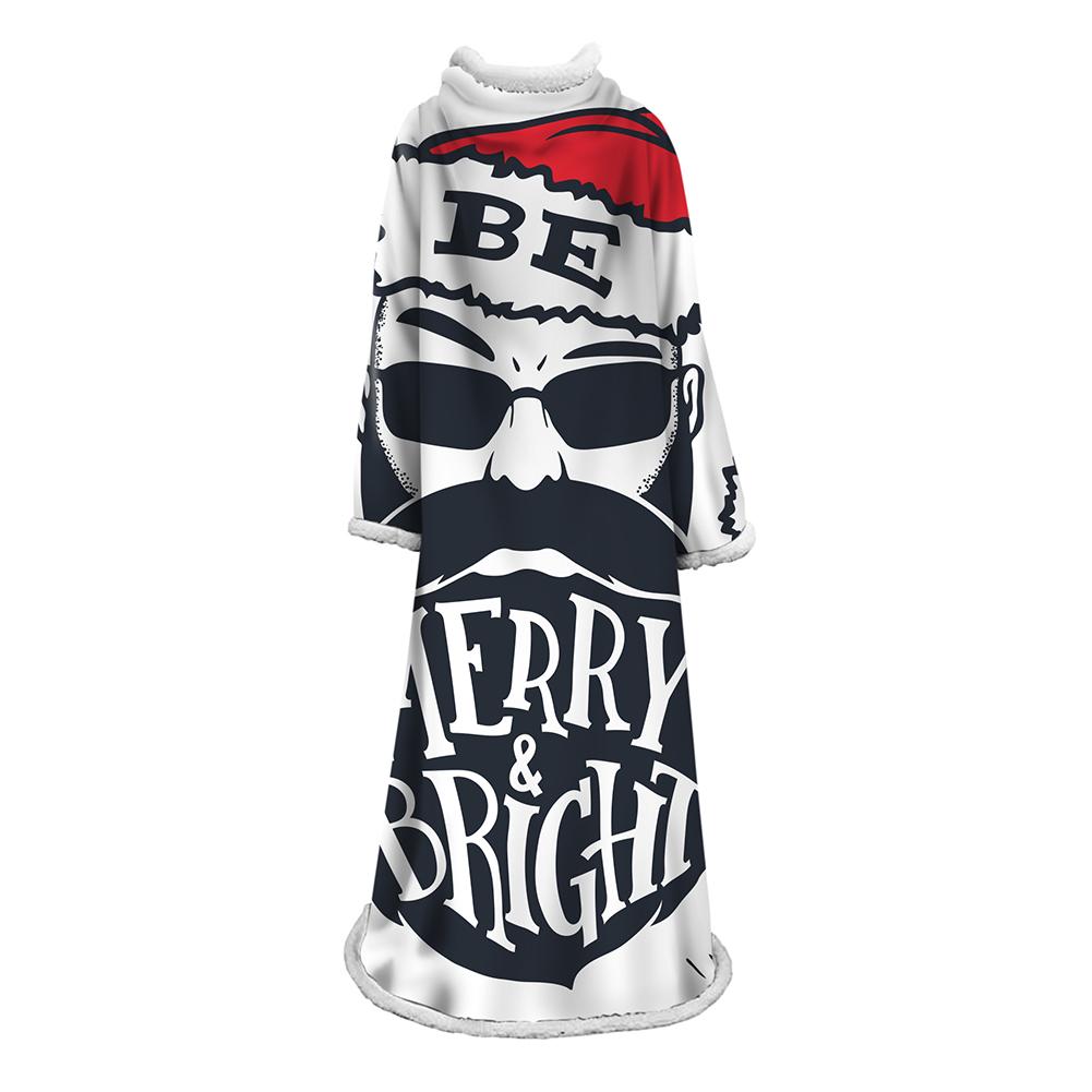 3D Digital Printed Blanket With Sleeves-Christmas Series Blanket Robe