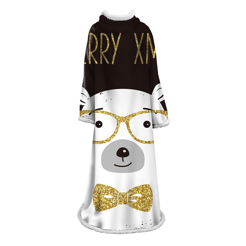 3D Digital Printed Blanket With Sleeves-Christmas Series Blanket Robe