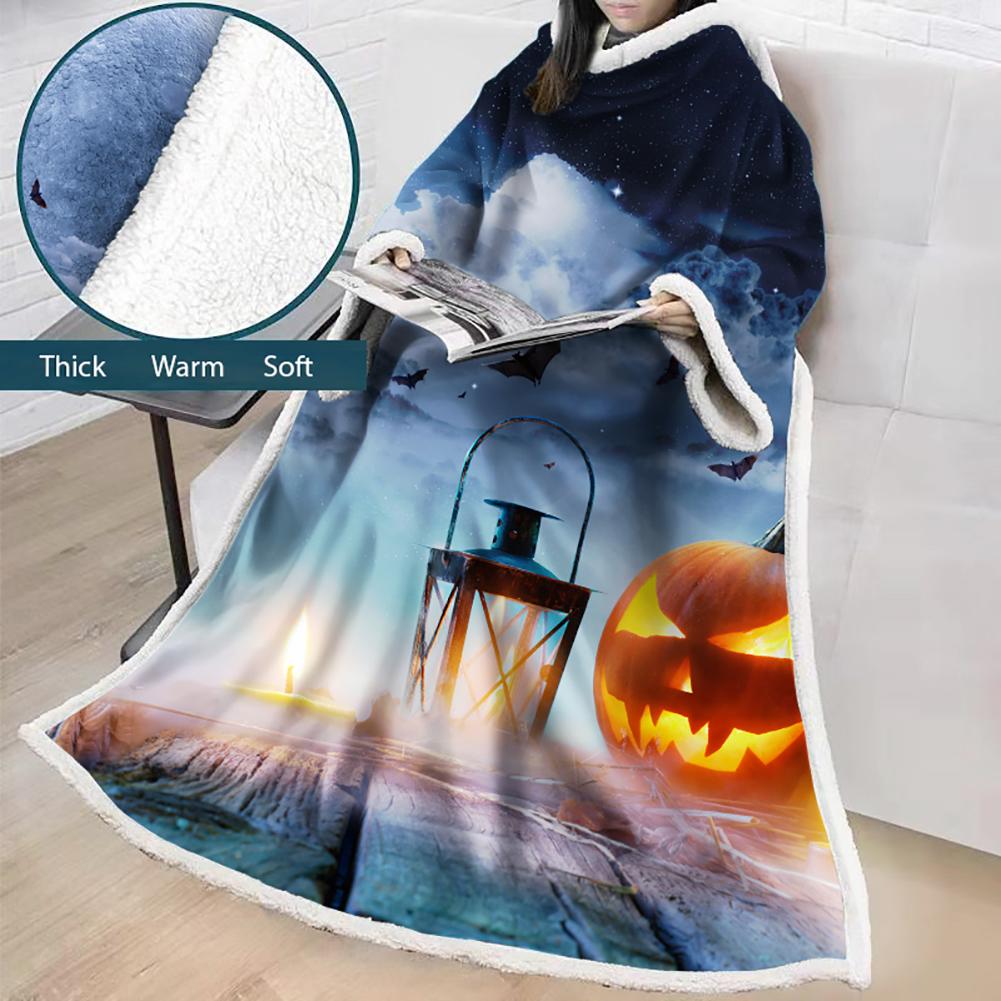 3D Digital Printed Blanket With Sleeves-Blanket Robe Halloween Party