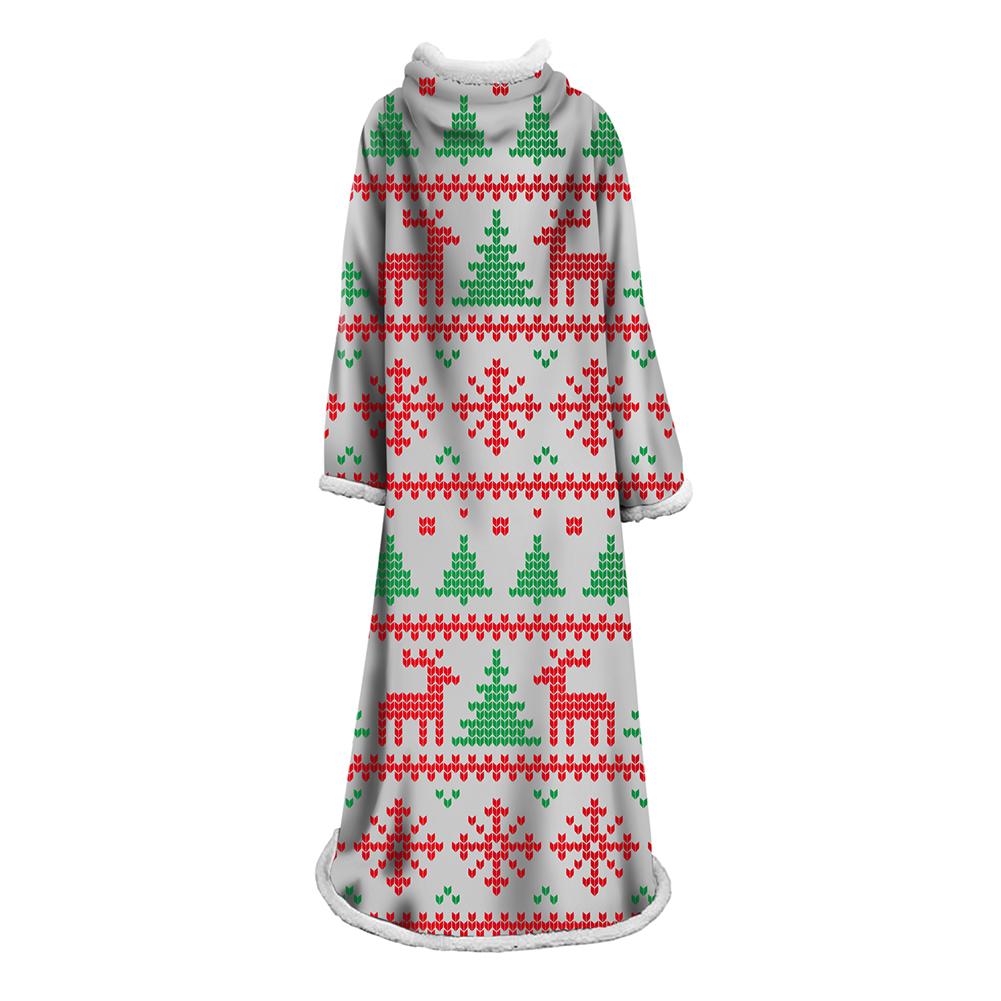 3D Digital Printed Blanket With Sleeves-Christmas Series Blanket Robe