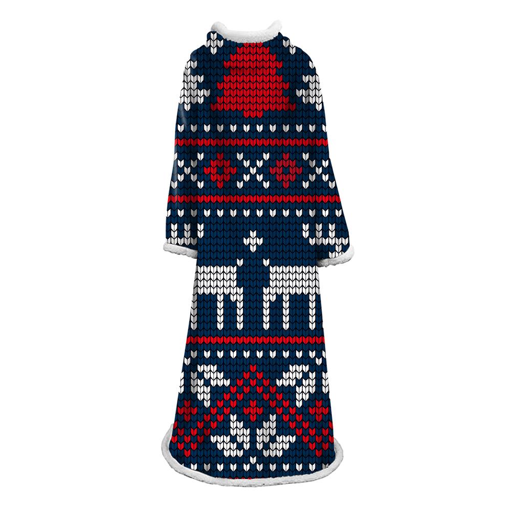 3D Digital Printed Blanket With Sleeves-Christmas Series Blanket Robe