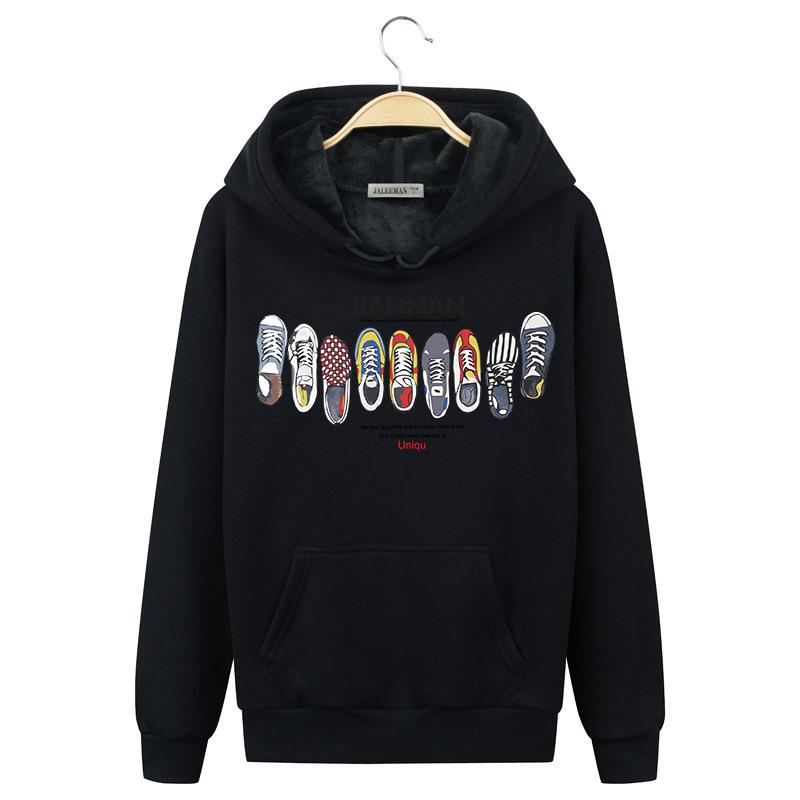 Harajuku Style Hoodies - Solid Color Harajuku Style Icon Series Color Shoes Fashion Fleece Hoodie