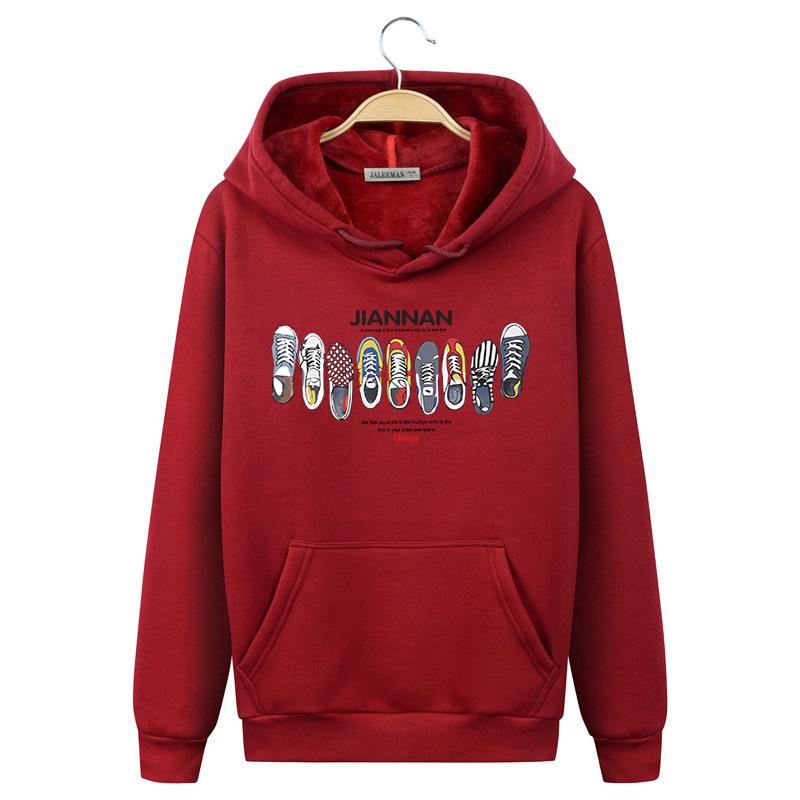 Harajuku Style Hoodies - Solid Color Harajuku Style Icon Series Color Shoes Fashion Fleece Hoodie
