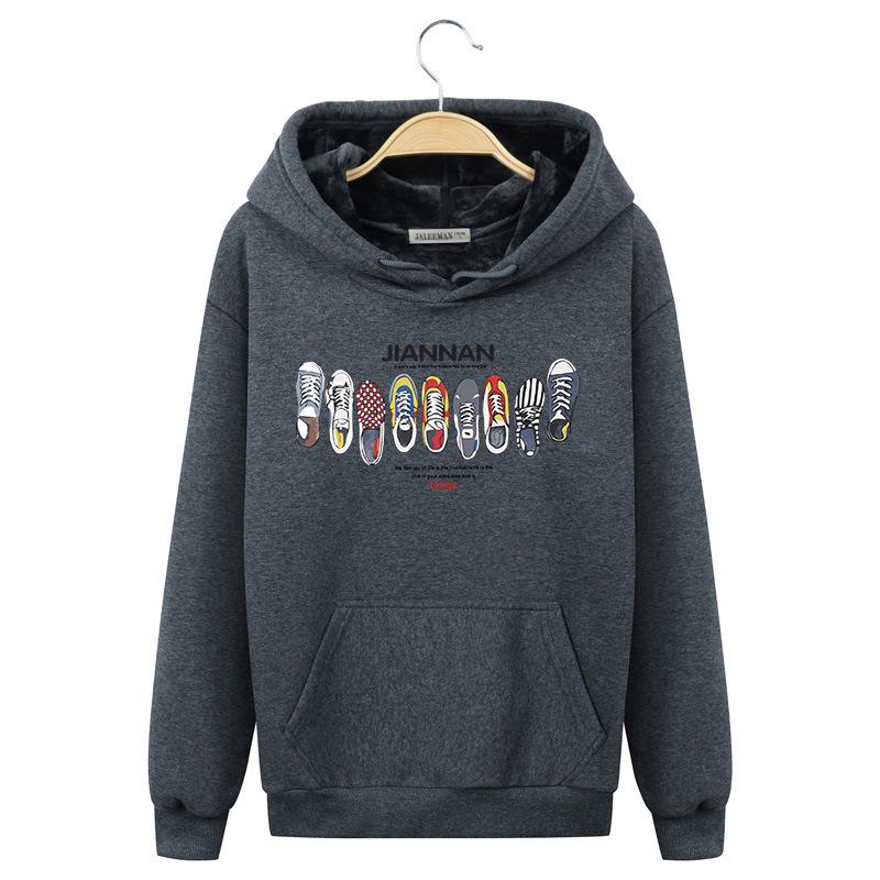 Harajuku Style Hoodies - Solid Color Harajuku Style Icon Series Color Shoes Fashion Fleece Hoodie