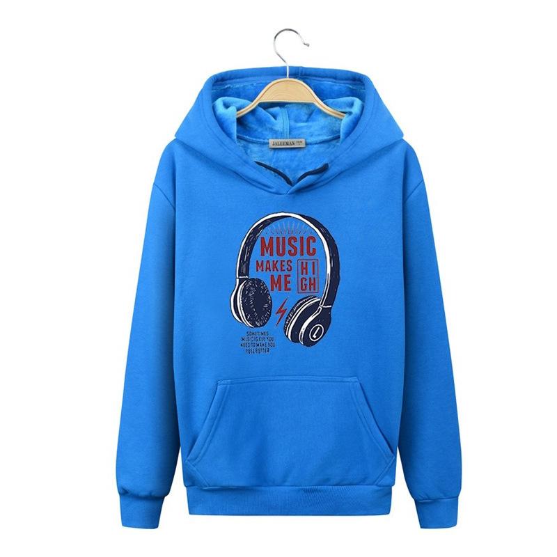 Music Hoodies - Solid Color Music Series Headset Super Cool Fleece Hoodie