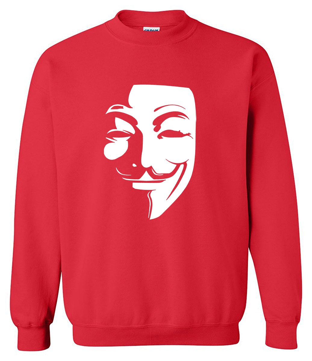 Men's Sweatshirts - Men's Sweatshirt Series V-Vendetta White Icon Fleece Sweatshirt