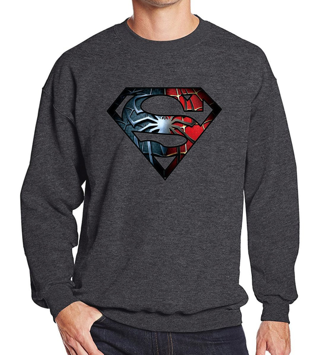 Men's Sweatshirts - Men's Sweatshirt Series Super Man Icon Fleece Sweatshirt