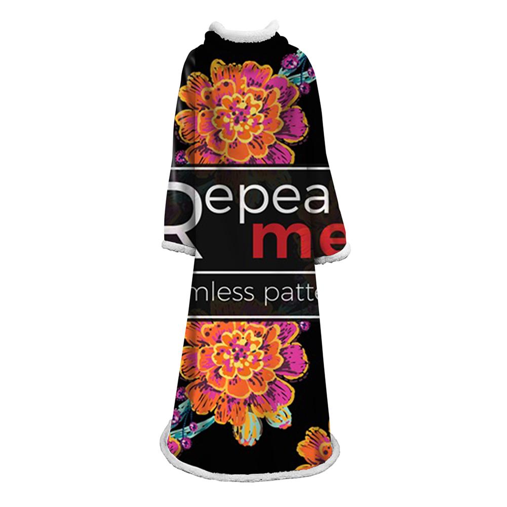 3D Digital Printed Skull Blanket With Sleeves-Horror Blanket Robe