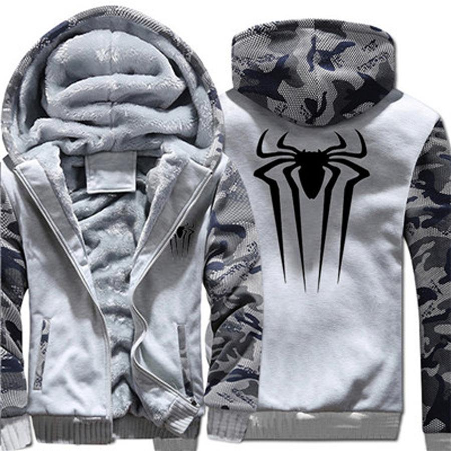 Spider Man Jackets - Solid Color Spider Man Movie Series One Piece Logo Sign Icon Fleece Jacket