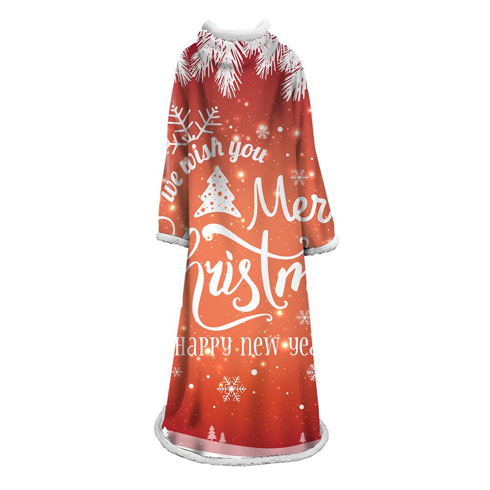 3D Digital Printed Blanket With Sleeves-Christmas Series Blanket Robe