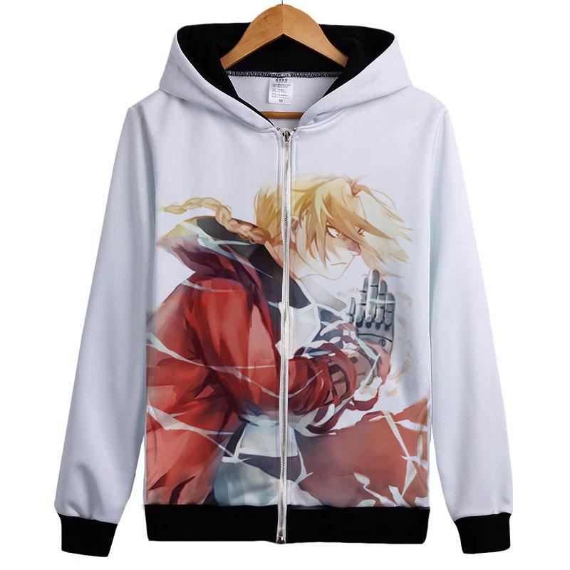 Fullmetal Alchemist Hoodies - Zip Up White Coat Hoodie