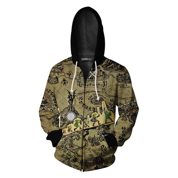 The Legend of Zelda Unisex 3D Printed Zip Up Hoodies
