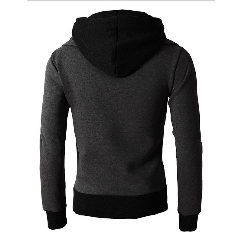 Solid Color Comfortable Coats - Zip Up Grey Black Coat