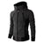 Solid Color Comfortable Coats - Zip Up Grey Black Coat