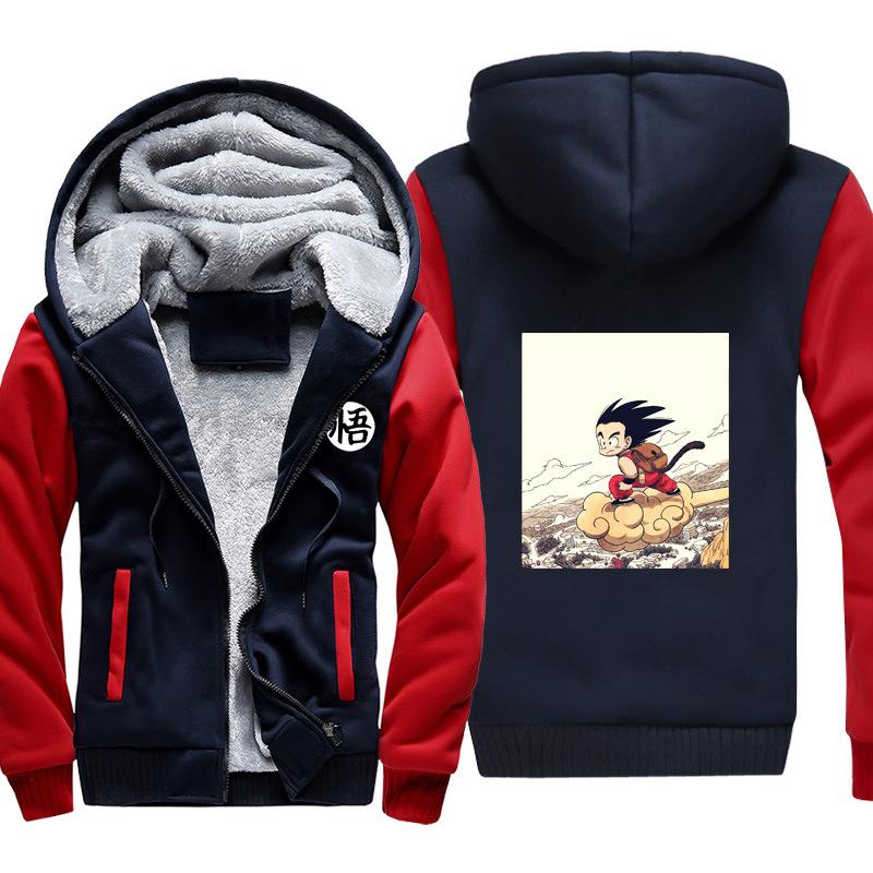 Dragon Ball Jackets - Solid Color Dragon Ball Series Cartoon Goku Cute Fleece Jacket